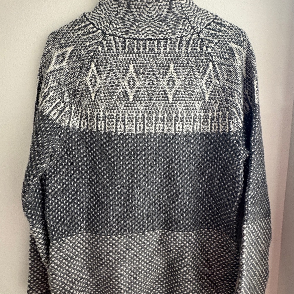 Gray Patterned Woolrich Wool Sweater - image 2